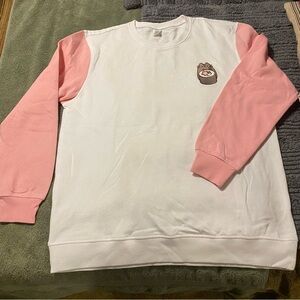 PUSHEEN Sushi Crew Neck Sweatshirt. Size XL. Pink and White.7
